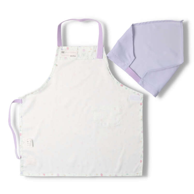 Flower/bear pattern apron
