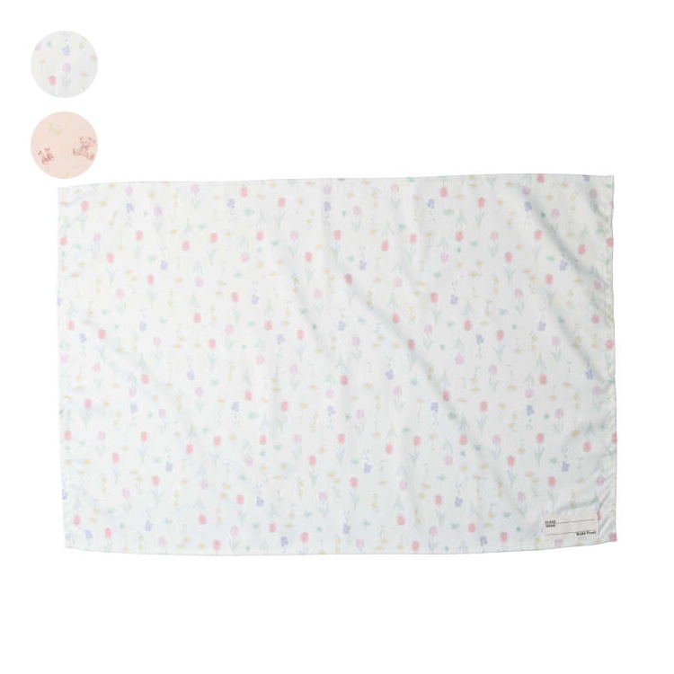 Flower/bear pattern lunch cloth (off-white, FREE)
