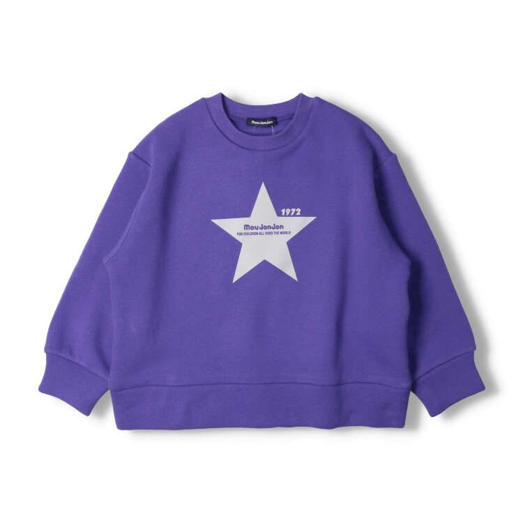 [Online only] Fluffy lining brushed star print sweatshirt