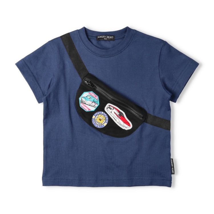 JR新幹線電車ワッペン付バッグ付き半袖Tシャツ | 子供服
