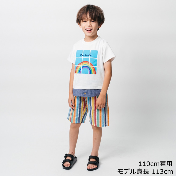 レインボープリント半袖Tシャツ