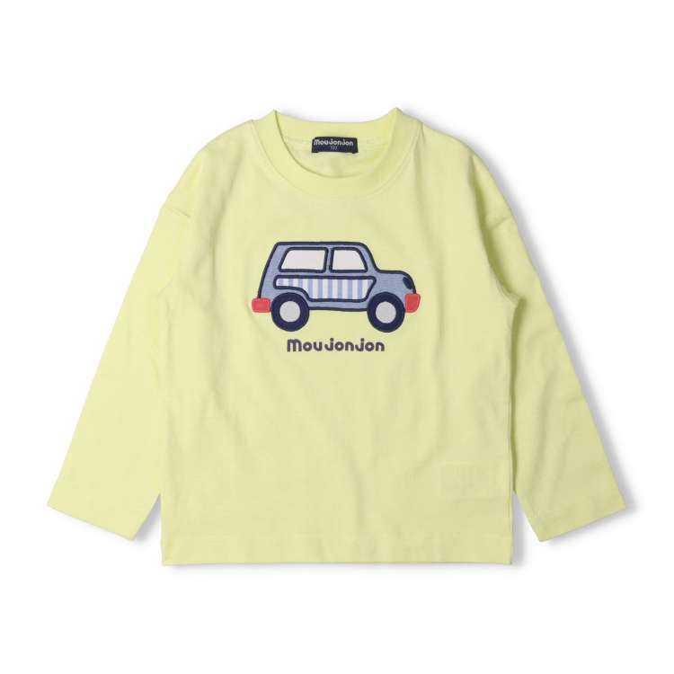 車アップリケ長袖Ｔシャツ・ロンT