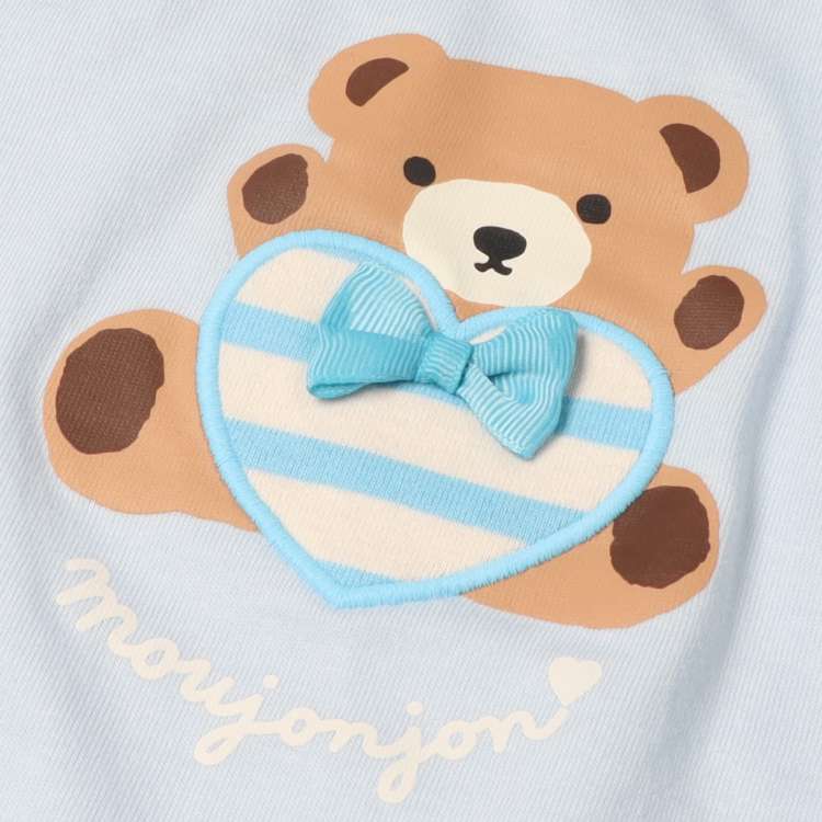 リボン付きくまクマハート長袖Ｔシャツ・ロンT