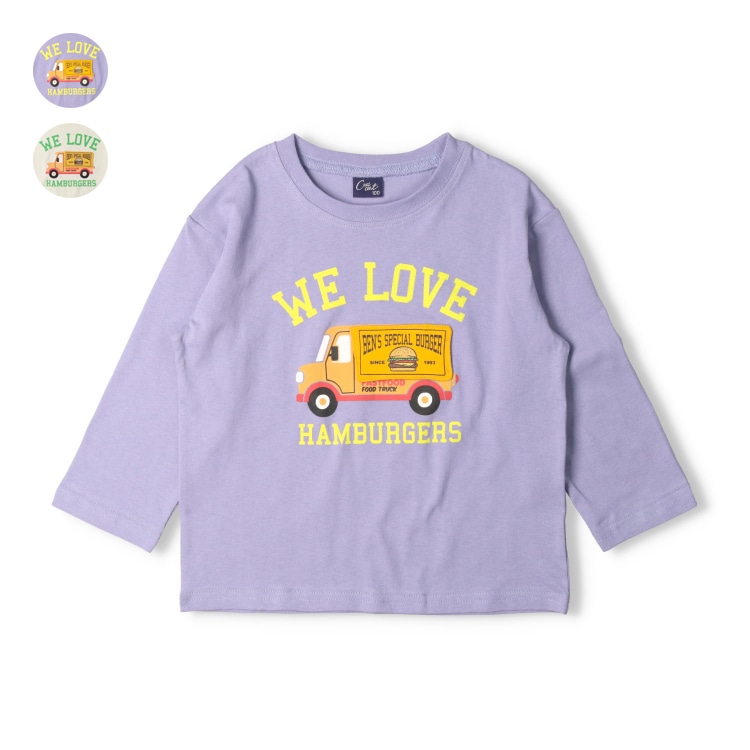 トラック車仕掛け付き長袖Ｔシャツ(アイボリー, 90cm)