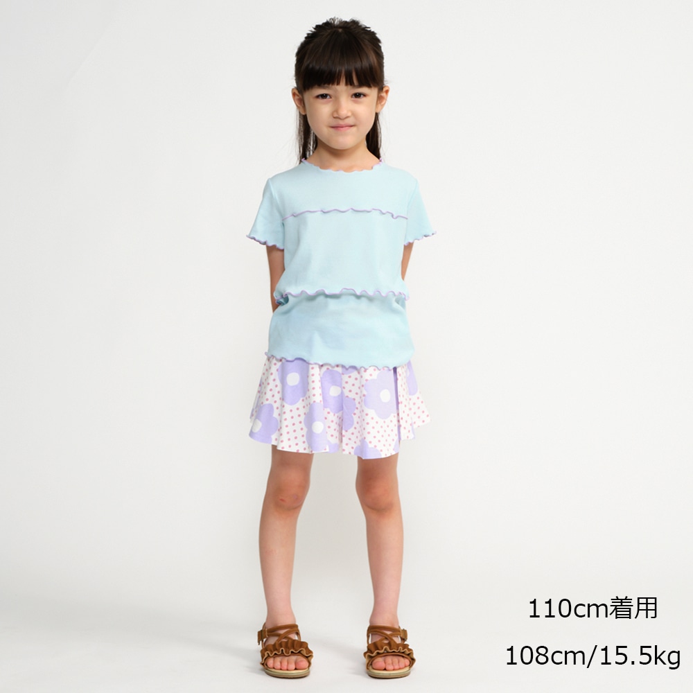 Color combination mellow teleco short-sleeved T-shirt