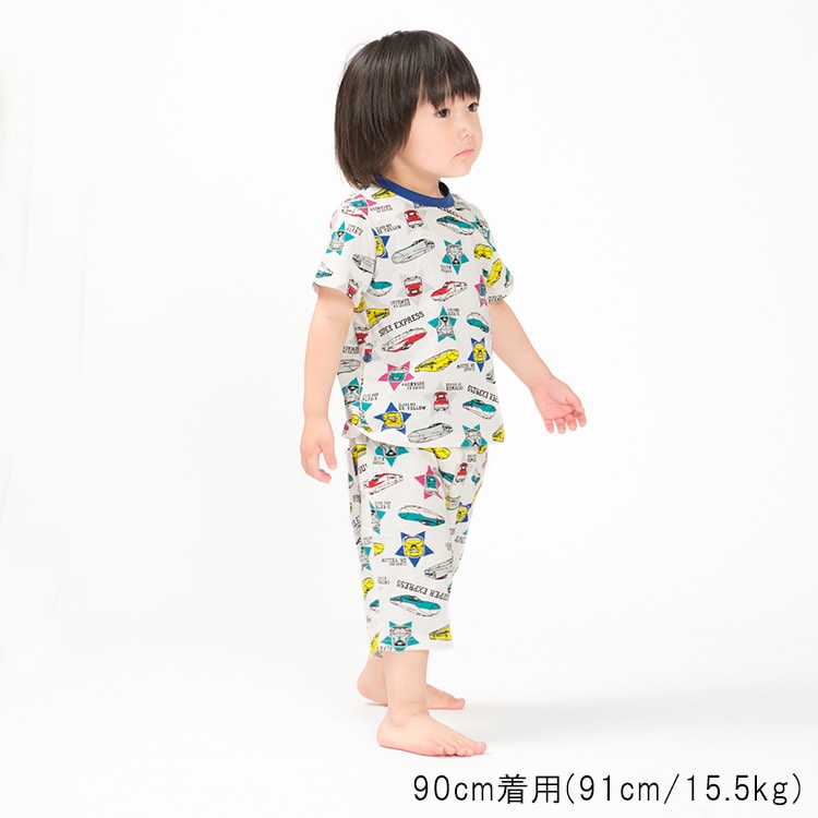 JR Shinkansen train print short-sleeved pajamas