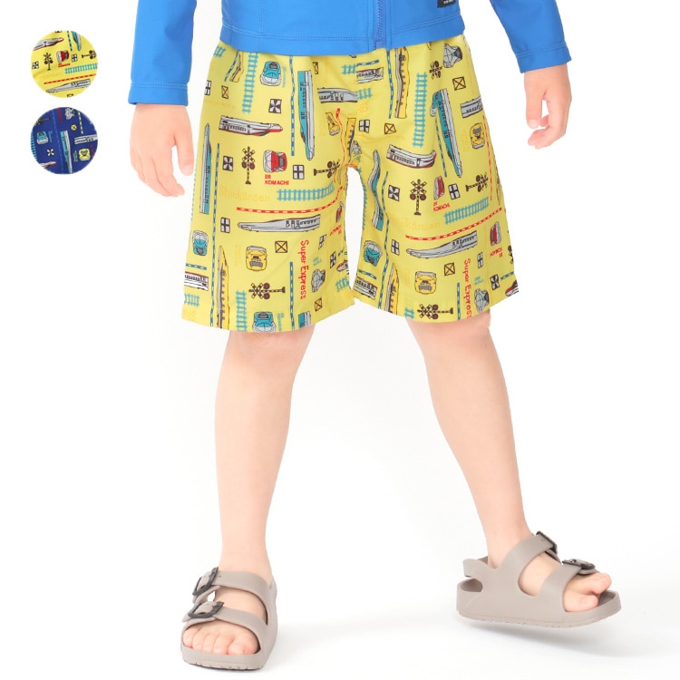 JR新干线列车全身图案泳裤/泳衣（蓝色，120cm）