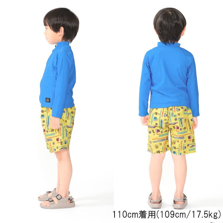 JR Shinkansen train print swim shorts and swimsuit