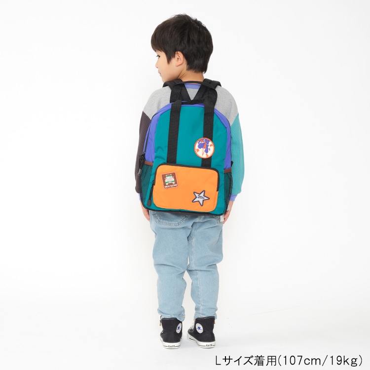 Water-repellent backpack with patch color scheme