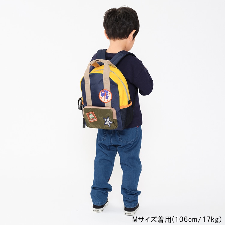 Water-repellent backpack with patch color scheme