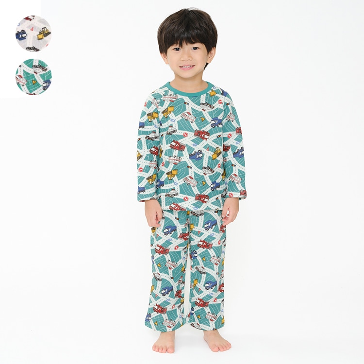 Working Cars All-Over Print Long Sleeve Quilted Pajamas