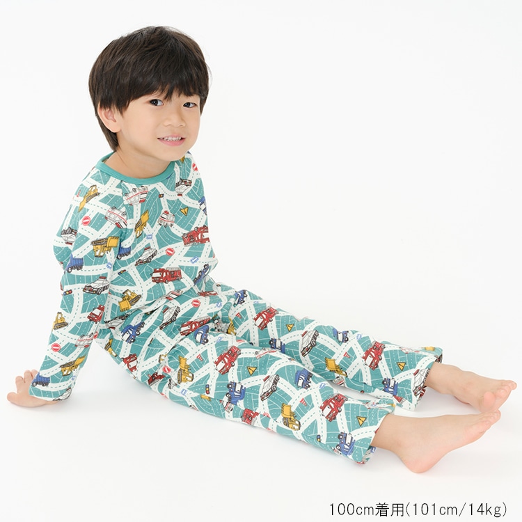 Working Cars All-Over Print Long Sleeve Quilted Pajamas