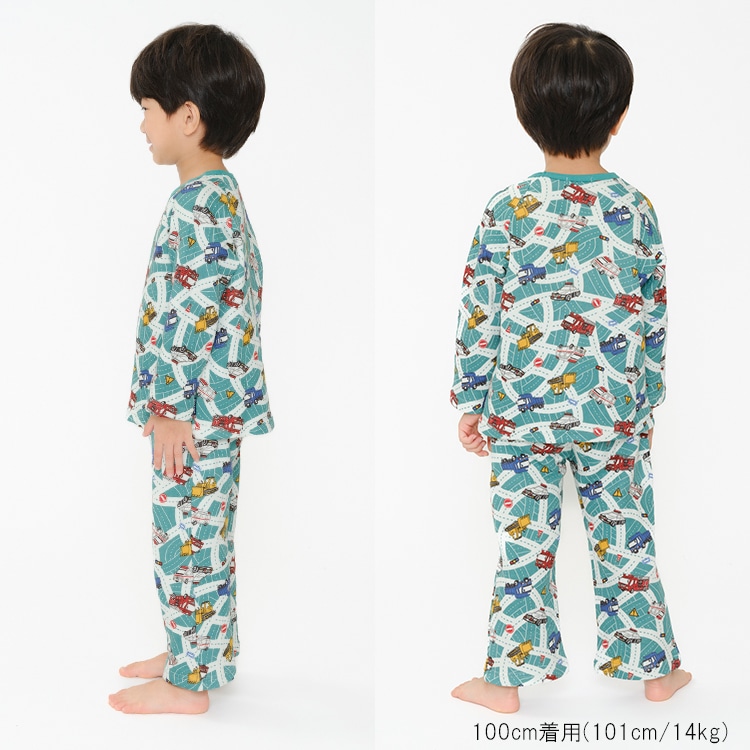 Working Cars All-Over Print Long Sleeve Quilted Pajamas