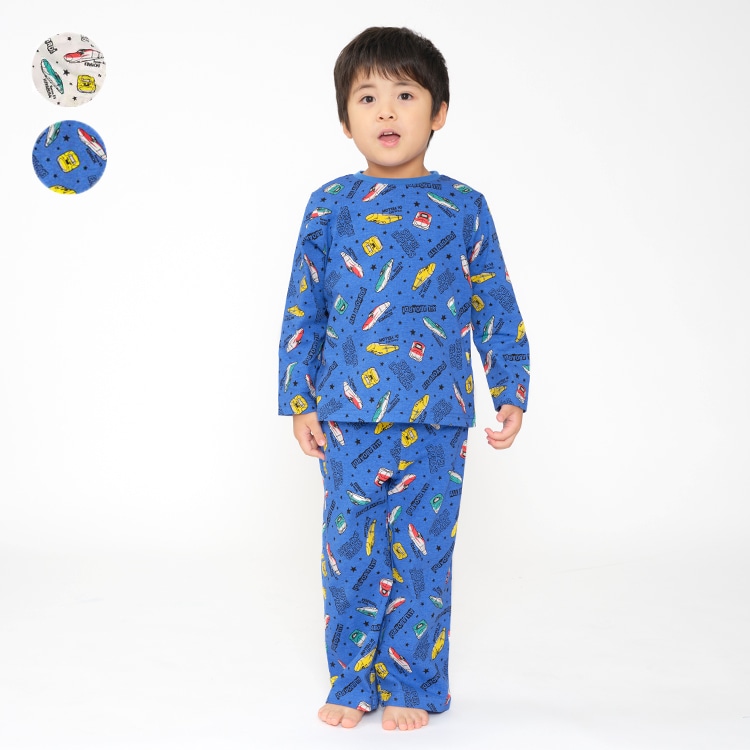 JR Shinkansen train print long sleeve pajamas