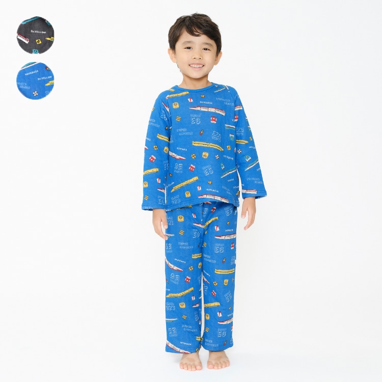 JR Shinkansen Train Print Long Sleeve Quilted Pajamas