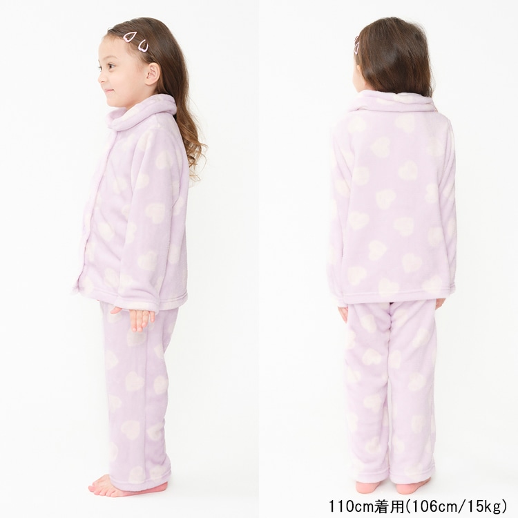 Heart print fleece pajamas