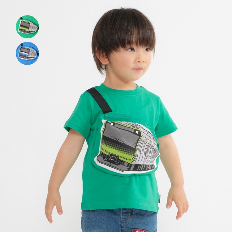 Conventional line train waist pouch short-sleeved T-shirt