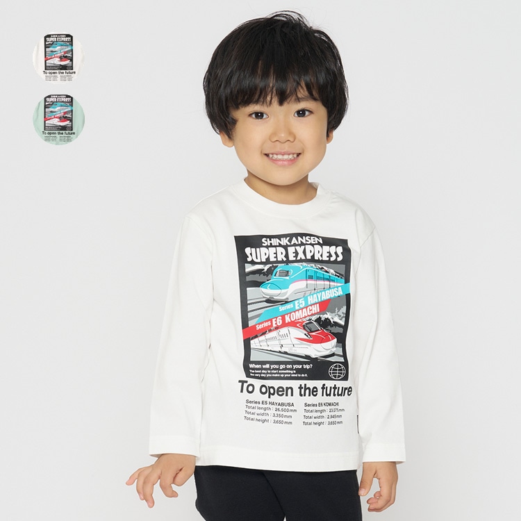 Shinkansen train print long-sleeved T-shirt