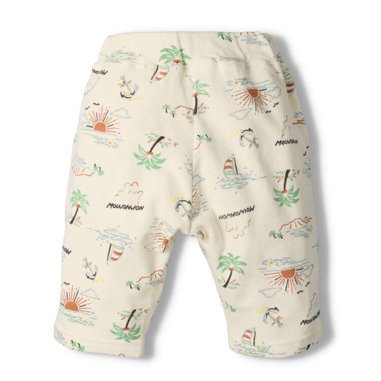 Half-length shorts with summer motif pattern