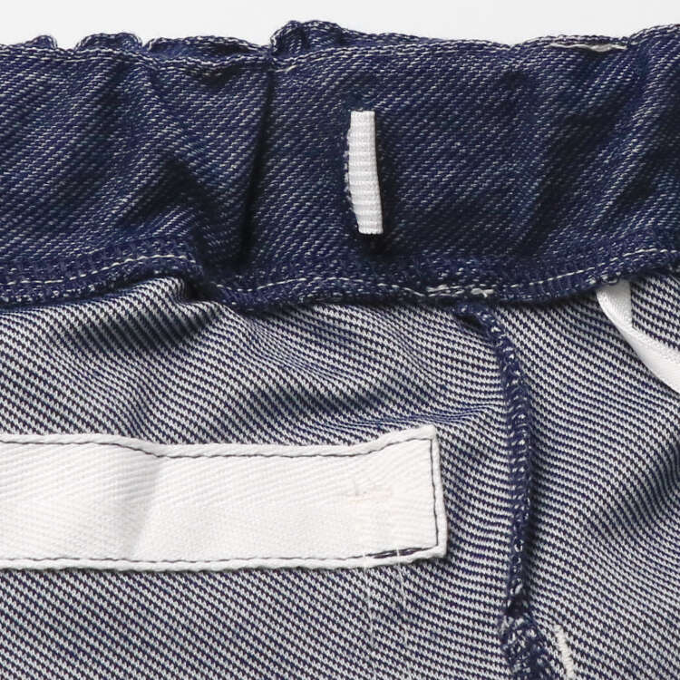 Denim knit half length shorts