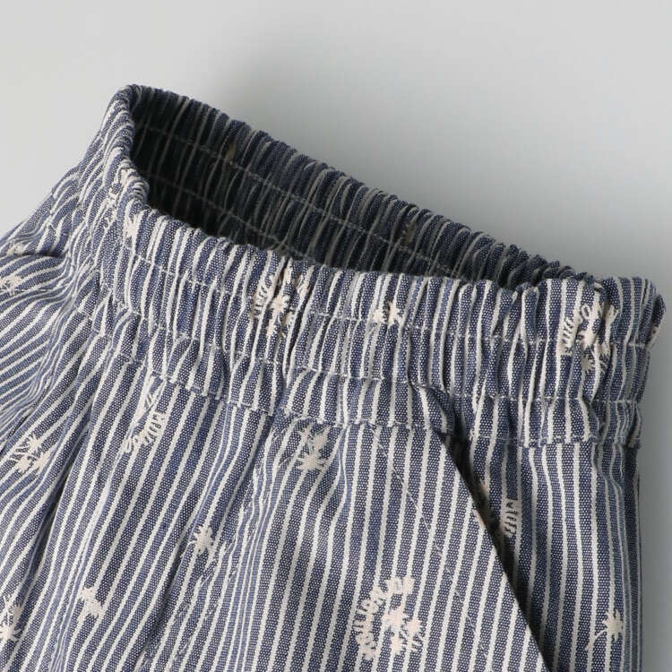 Dungaree Striped Half-Length Shorts