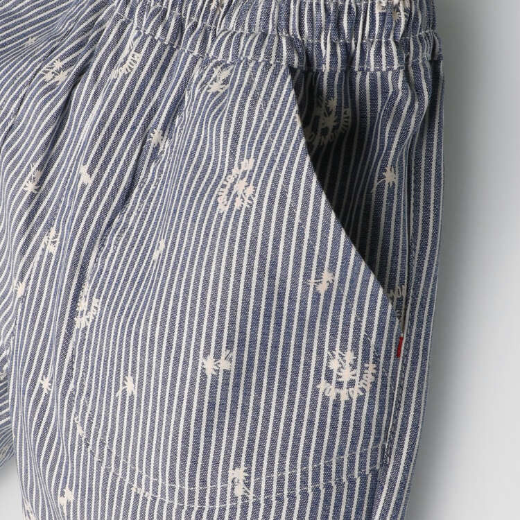 Dungaree Striped Half-Length Shorts