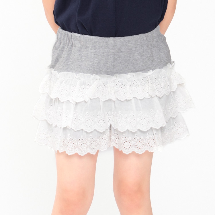 蕾絲荷葉邊短褲（白色，100cm）