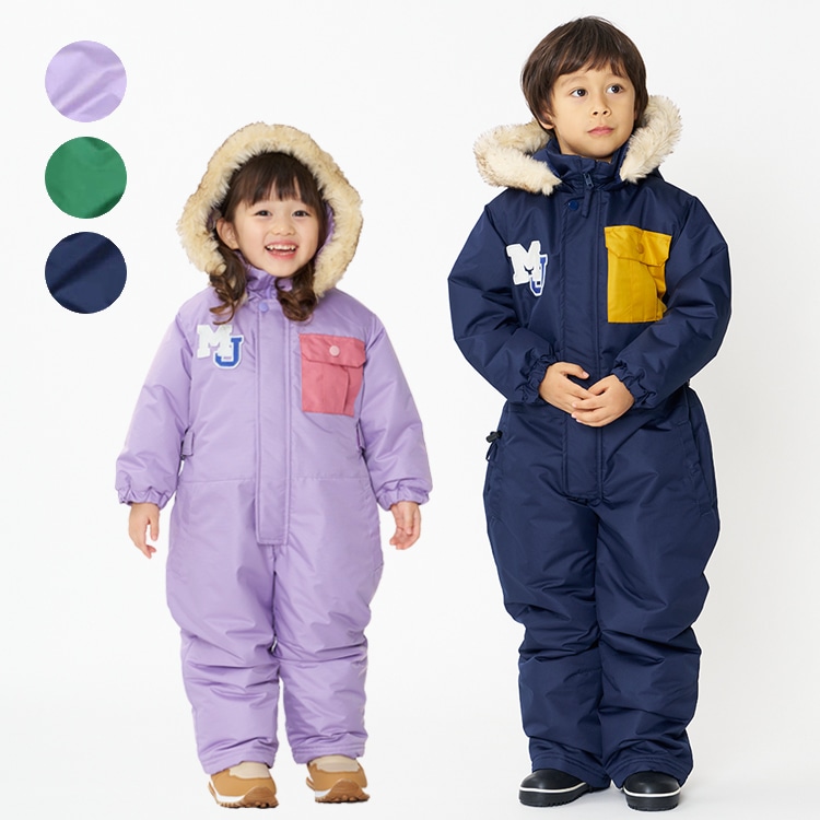 ワッペン付無地スノーコンビ・スキーウェア | 子供服・ベビー服の通販
