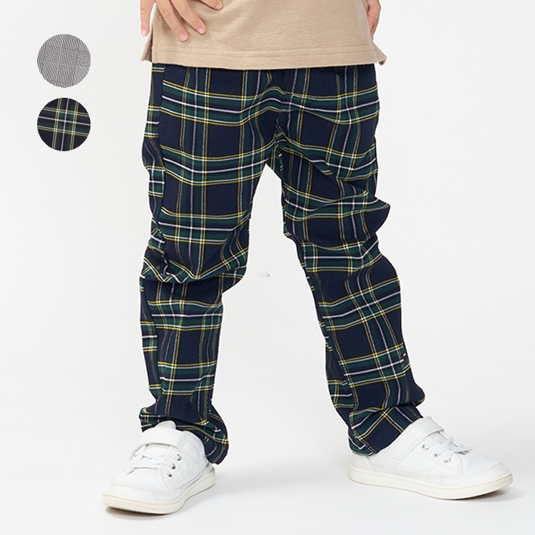 Relaxed Twill Plaid Pants (Con, 130cm)
