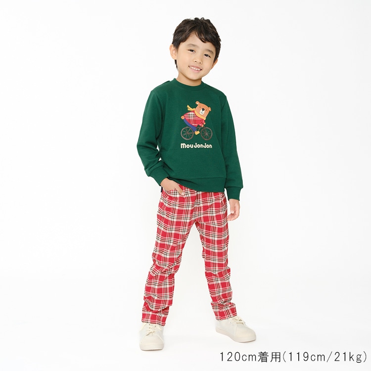 Fleece sweatshirt with bear print applique