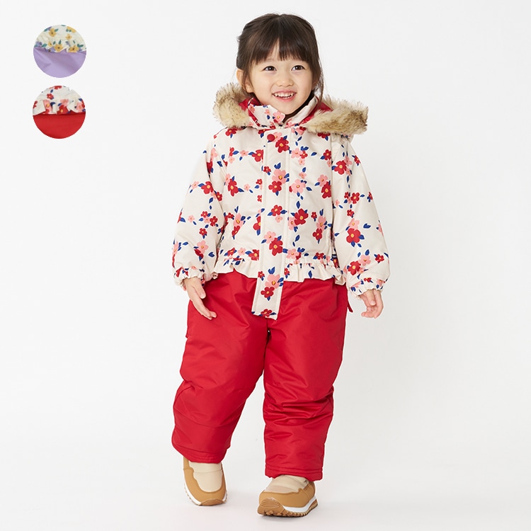 Floral pattern snow combination/ski wear