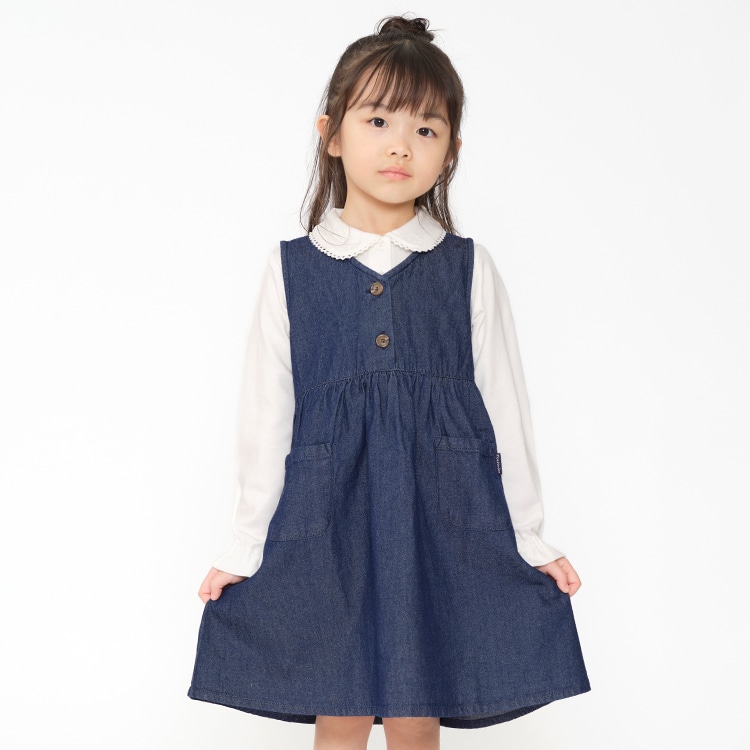 Denim jumper skirt (blue, 90cm)