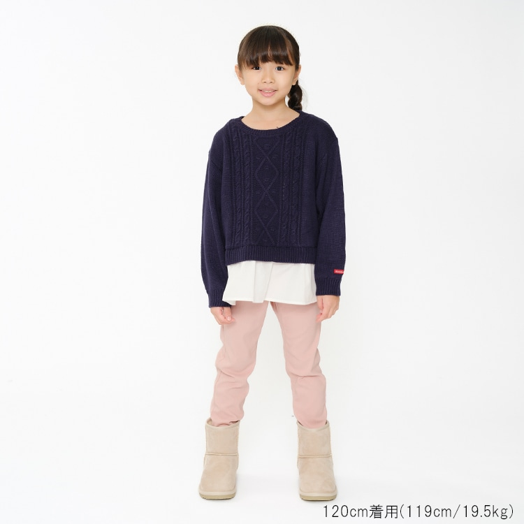 Washable knit sweater tunic with hemline