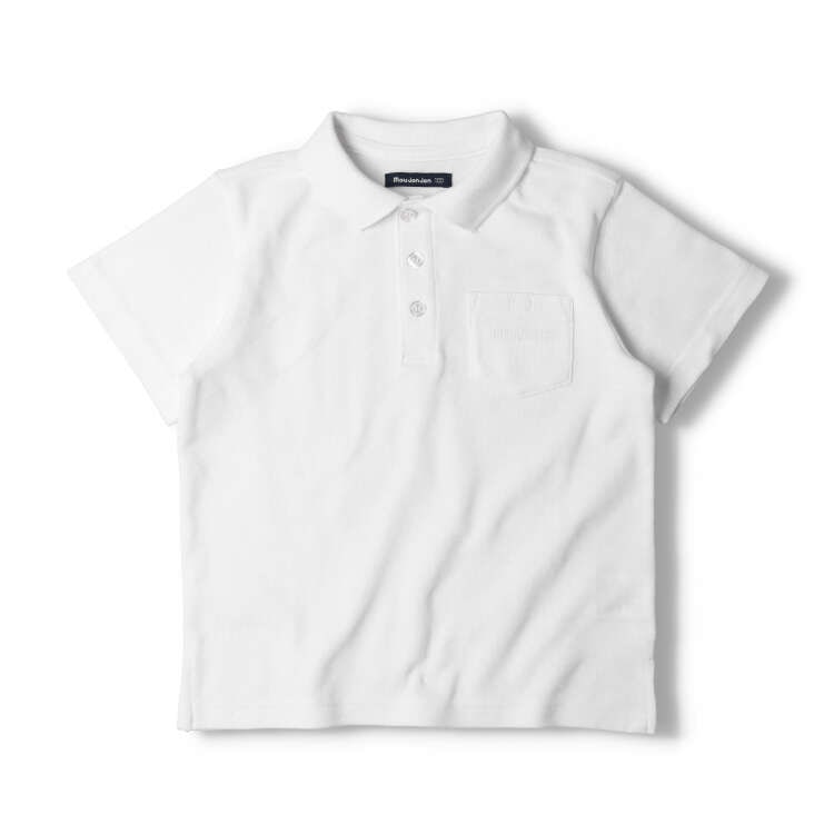 珠地佈短袖白色 Polo 衫（100cm-160cm）