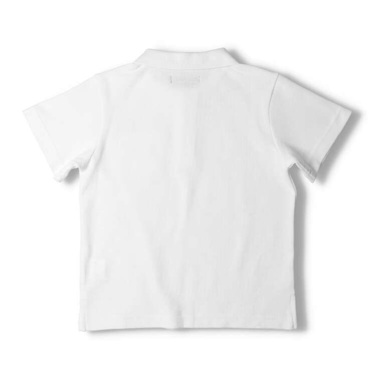 珠地布短袖白色 Polo 衫（100cm-160cm）
