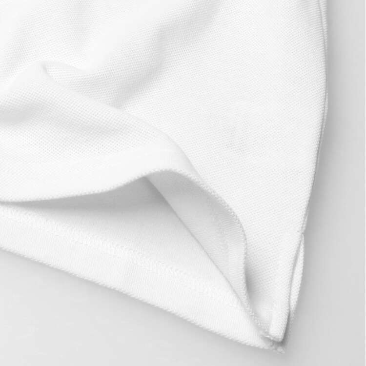 Pique short sleeve white polo shirt (100cm-160cm)