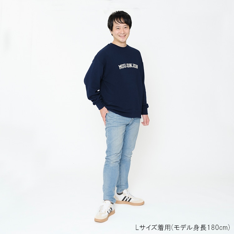 [WEB exclusive] [Adult size] Soft and stretchy fleece logo embroidered sweatshirt