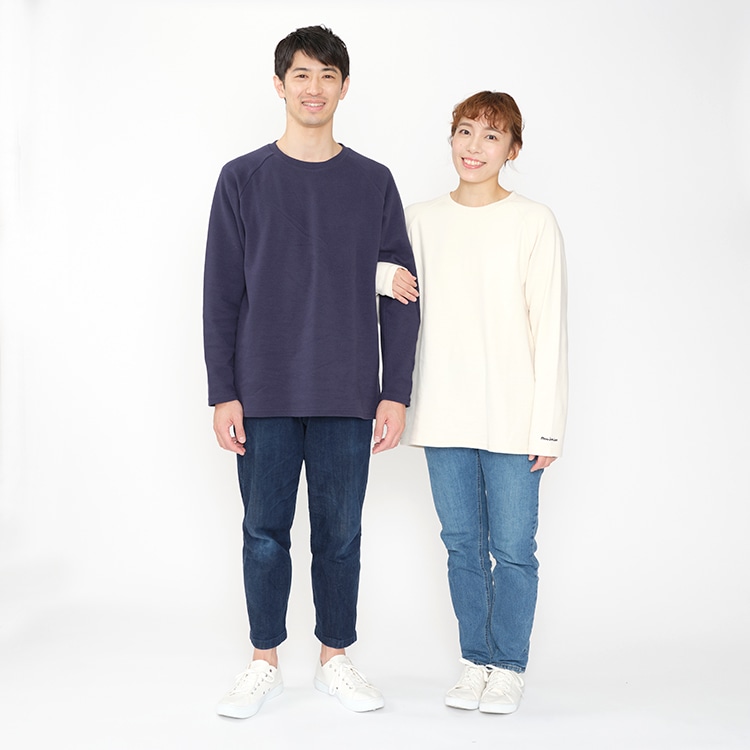 [Adult size] Ripple plain raglan long sleeve T-shirt