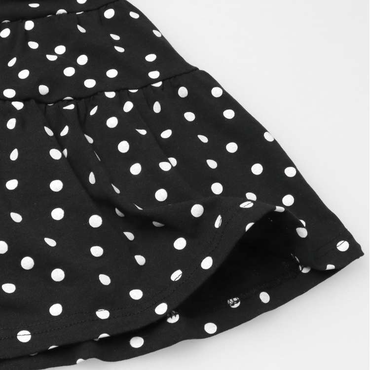 Polka dot pattern tiered short sleeve dress
