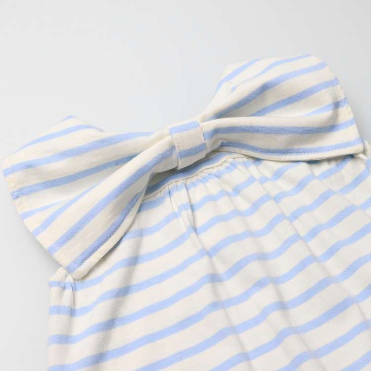 Striped dress with ribbon on the back