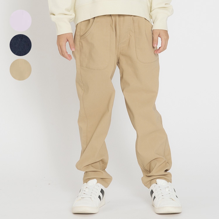 Brushed twill denim plain long pants (con, 120cm)