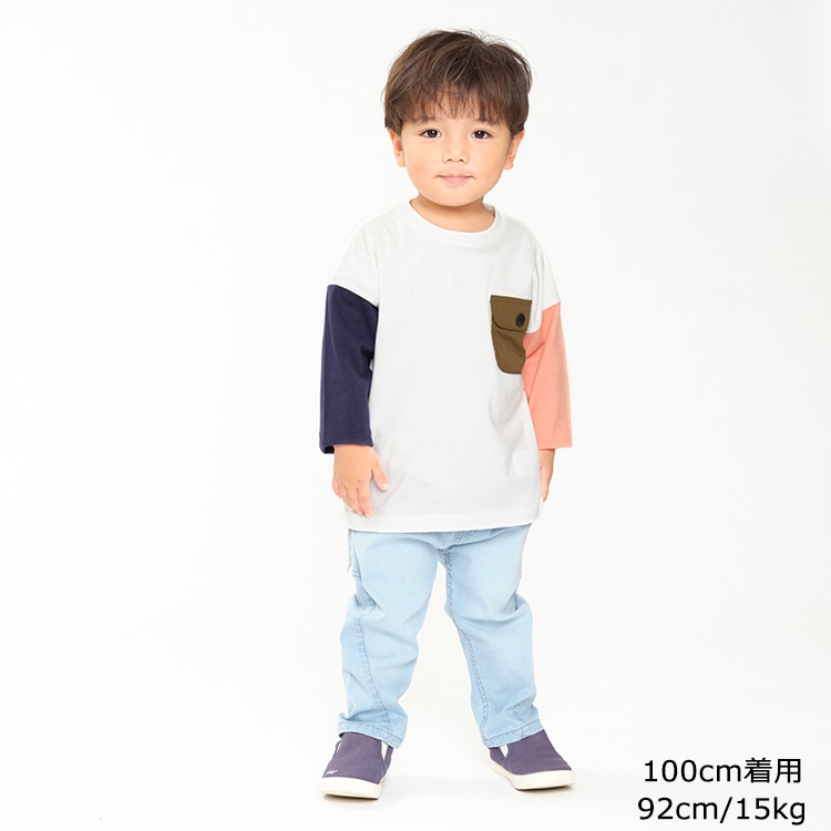 Crazy color scheme long sleeve T-shirt (90cm-130cm)