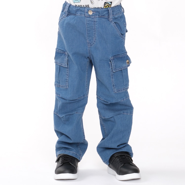 牛仔工裝褲（藍色，130cm）