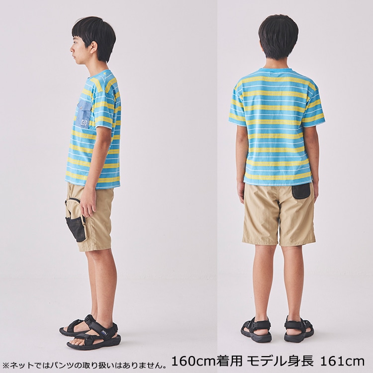 3D border short sleeve T-shirt with pocket (140cm-160cm)