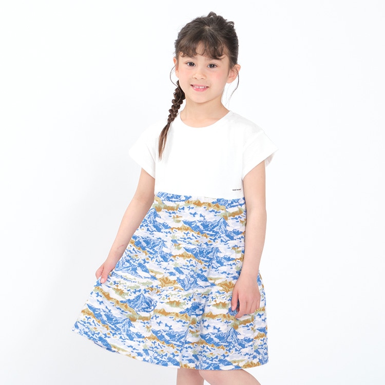 All-over pattern short-sleeved dress