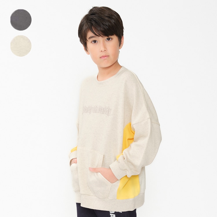 Side color fleece sweatshirt