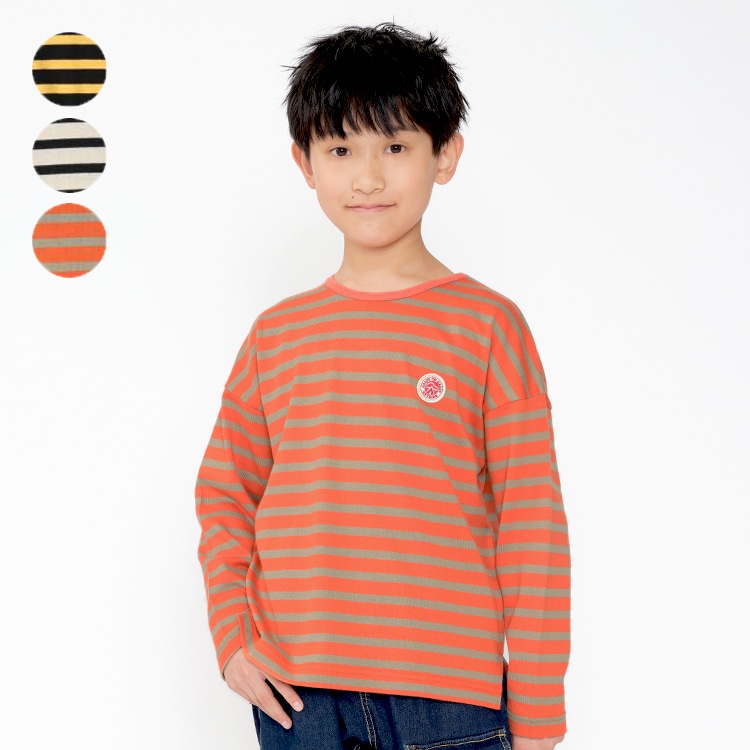 Yarn-dyed striped long-sleeved T-shirt (140cm-160cm)