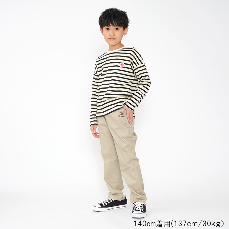 Yarn-dyed striped long-sleeved T-shirt (140cm-160cm)