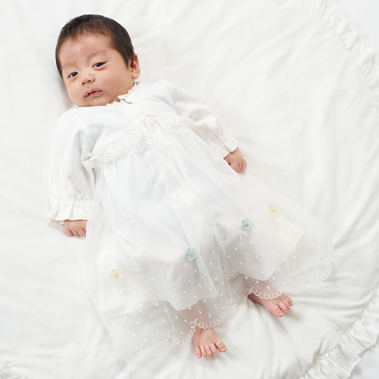 Baby Ceremony Dress/Romper (White, 60cm)